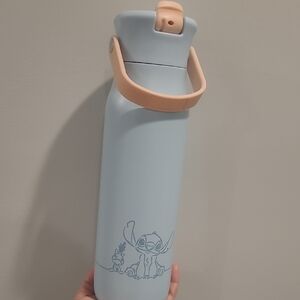 Blue Water Bottle with Tan Handle